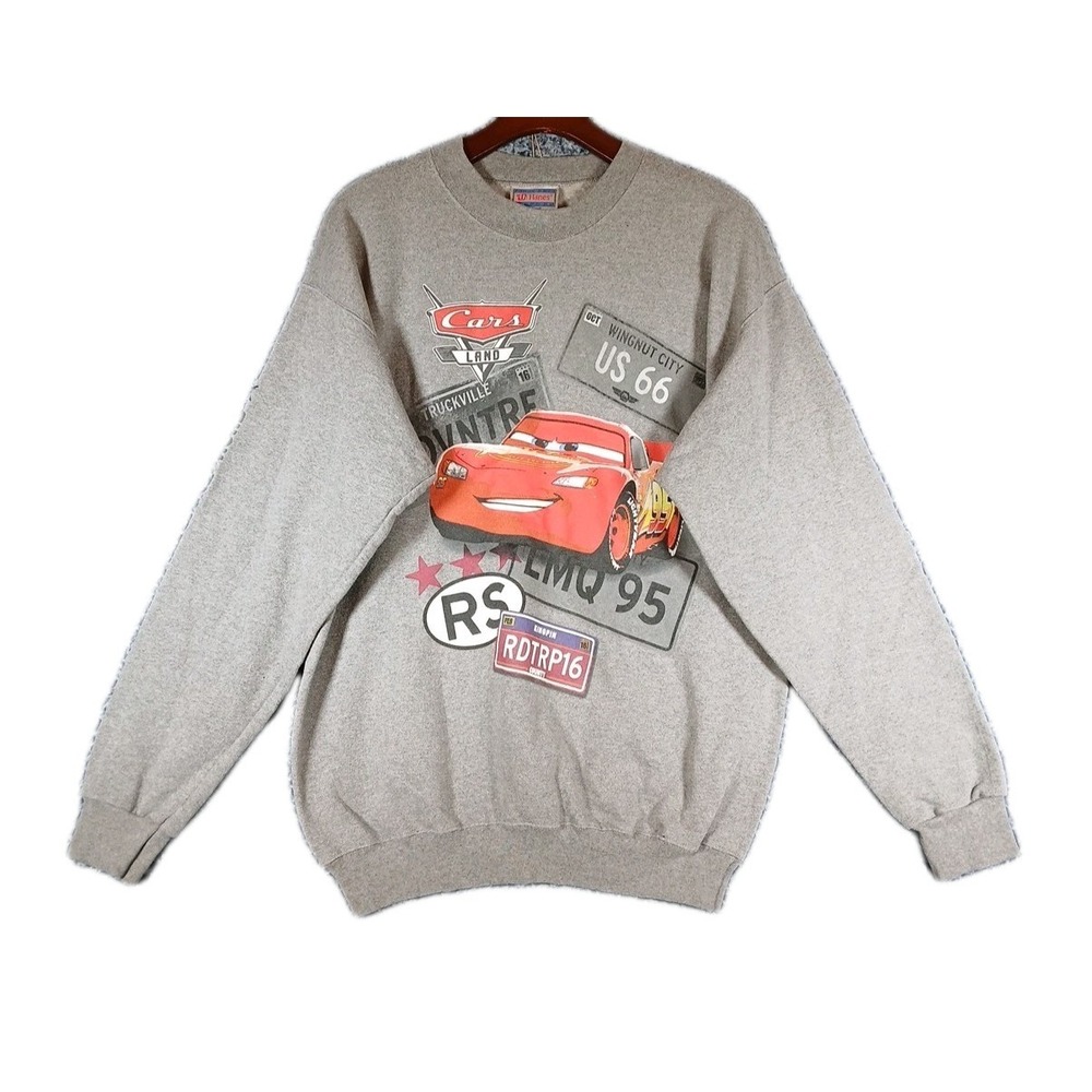 Vintage Hanes Disney Pixar Lightning McQueen Sweater M Gray